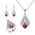 Custom Design 925 Sterling Silver Star Set Jóias Ruby Stone